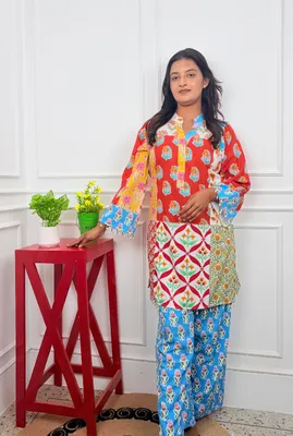 Floral Fusion // Soft Thai Silk Fabric // Co Ord’s 2PCS Set