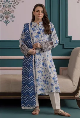 Zelburry- 2 Piece, Embroidered Kurta Dupatta - 2233