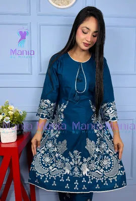 Blue Charm // Soft U-Cut Slub Cotton Fabric // Co-Ord’s 2PCS Set