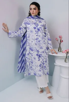 Zelburry- 2 Piece, printed kurta dupatta set - 2102