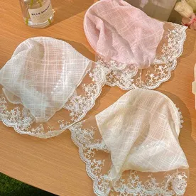 Vintage Korean Lace Triangular Headband Scarf
