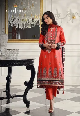 ASIM JOFA -  PRINTED LAWN 3 PCS  -UNSTITCHED