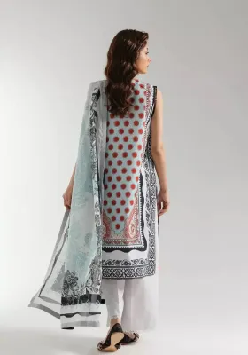 ETHNC - PRINTED 3 PIECE SUIT UNSTITCHED