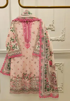 AGHA NOOR | 2 PIECE – EMBROIDERIED & DIGITAL PRINTED COTTON SUIT | S115586
