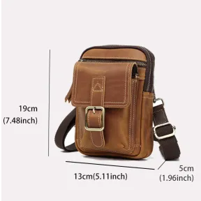 MULTI-FUNCTIONAL GENUINE LEATHER CROSSBODY BAG GB-Y407Br