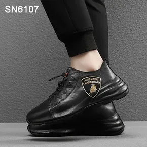 Genuine Leather Breathable Bottom plate Sneakers