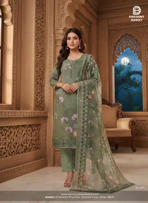 Pakistani Inspired Swizz Lawn Dress with Embroidery & Lace Work