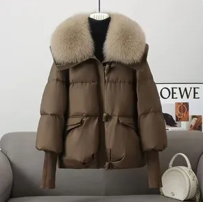 Exclusive Imported Women Far Hood Jacket -Brown