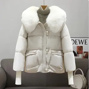 Premium Imported Women Far Hood Jacket - White