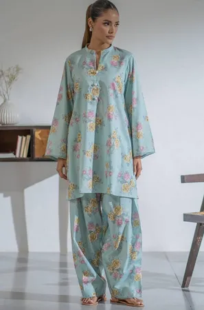 EGO-Cotton printed kamiz and Farshi shalwar-2 peice