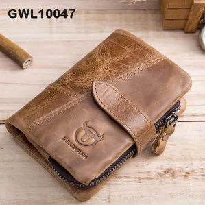 Men's Genuine Leather Short Vertical Multi-Function Detachable Wallet