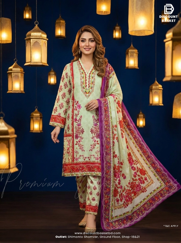 All-Over Printed Swizz Lawn Ensemble