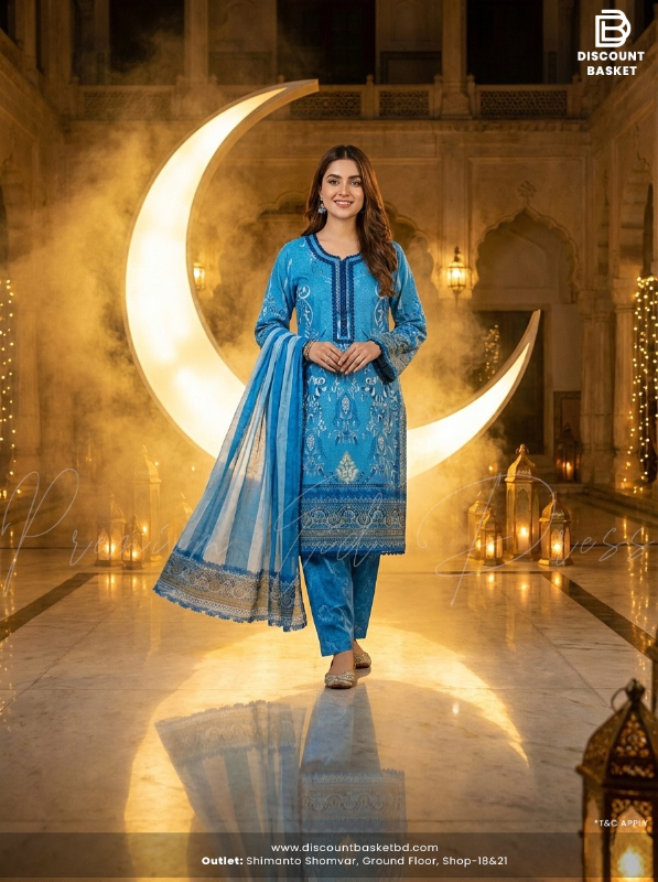 Classic Swizz Lawn Dress in Premium Print