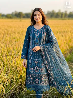 Pakistani Swizz Cotton Printed Suit with Quata Dupatta