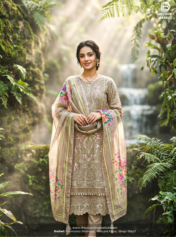 Pakistani Swizz Cotton Printed Suit with Quata Dupatta