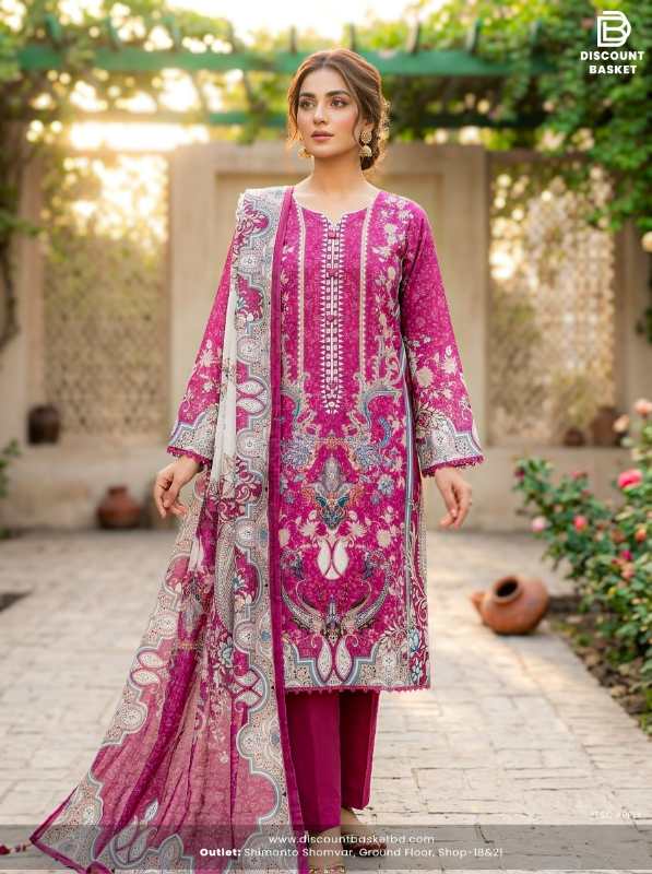 Fashionable Pakistani Cotton Printed Suit with Palazzo Design