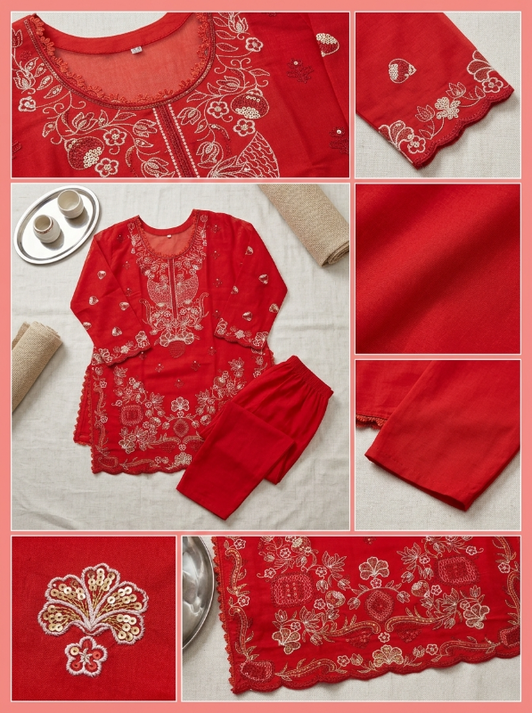 Embroidered Swiss Cotton Co-Ord Set