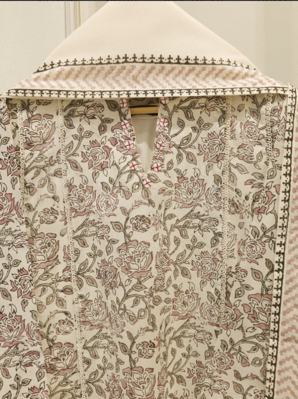 AGHANOOR -  3 Piece - Hand Block Printed Kora Cotton Suit