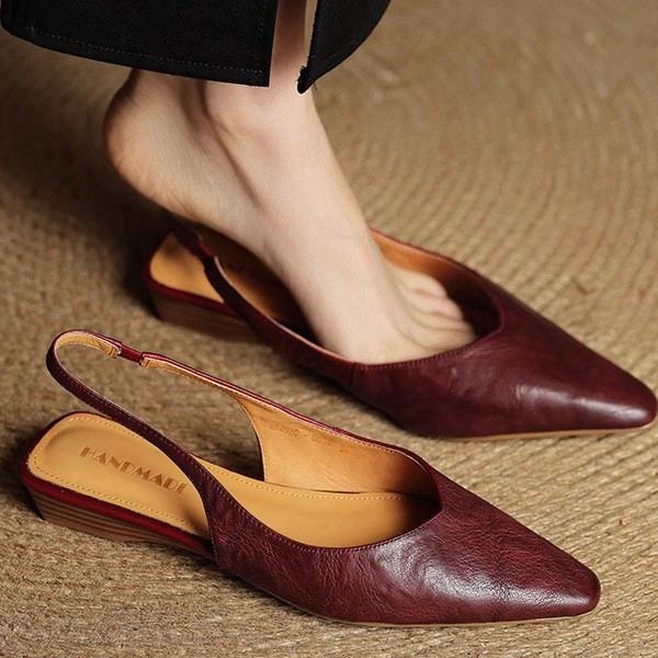French Retro Soft Leather Shoes