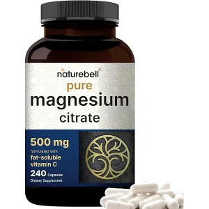NatureBell Magnesium Glycinate Capsules 500mg (240 Capsules)	