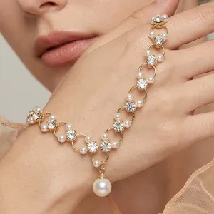  Crystal Pearl Geometric Bracelet