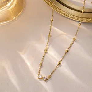  Bow Rhinestone Stainless Steel necklace