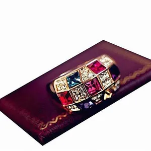 Multi-Color Crystal Finger Ring (1 pc)