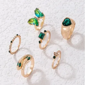 Diamond butterfly Snake Metal Ring Set (6 pcs 1 set)