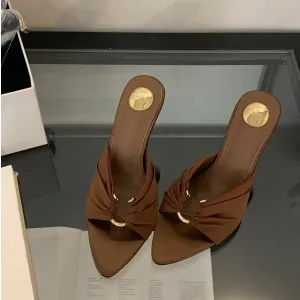 Comfortable Black High Heel Slippers