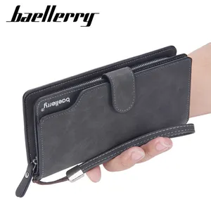 Men's & Women's Bifold Long Wallet With Card Slots Black
