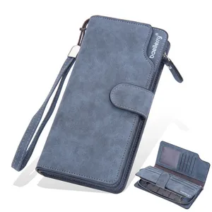 Men's & Women's Bifold Long Wallet With Card Slots Sky Blue