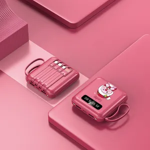 Smart Portable Power Bank with Built-in Cable