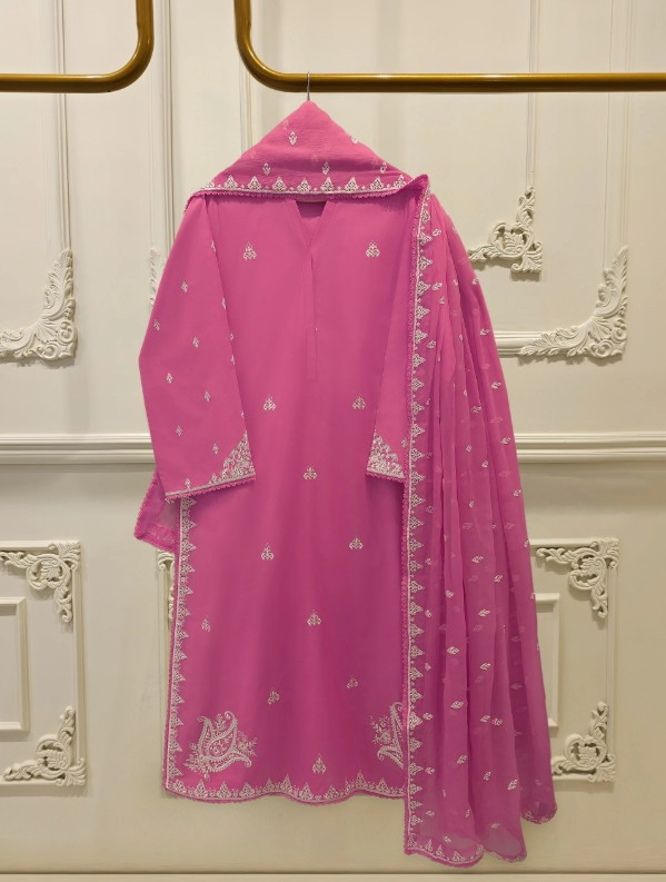 AGHANOOR -  3 Piece - Embroidered Cambric Suit