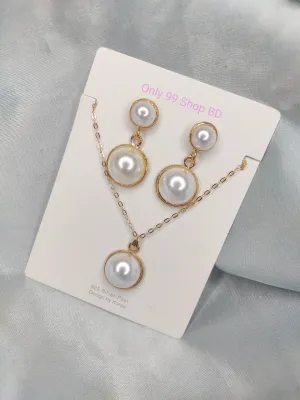 3 Pc Pearl Necklace Set 