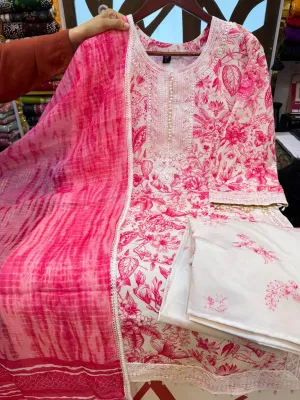 দুবাই সিল্ক ৩ পিস কালেকশন(দুইটা কালার)