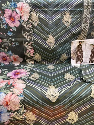 Swizz Lawn Embroidered & Lace Work 3-Piece Set1