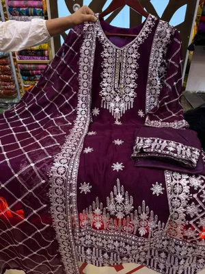 Luxury Chiffon Georgette Stitched Outfit