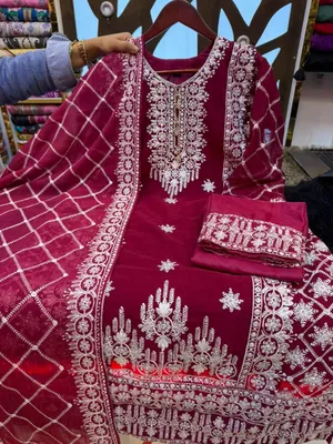 Chiffon Georgette Embroidered Party Dress