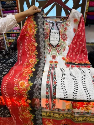 Pakistani Inspired Printed Swizz Lawn Dress