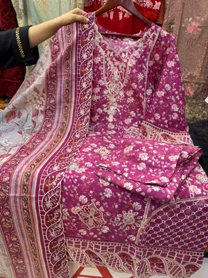 Soft & Lightweight Printed Lawn Dress with Cotton Dupatta