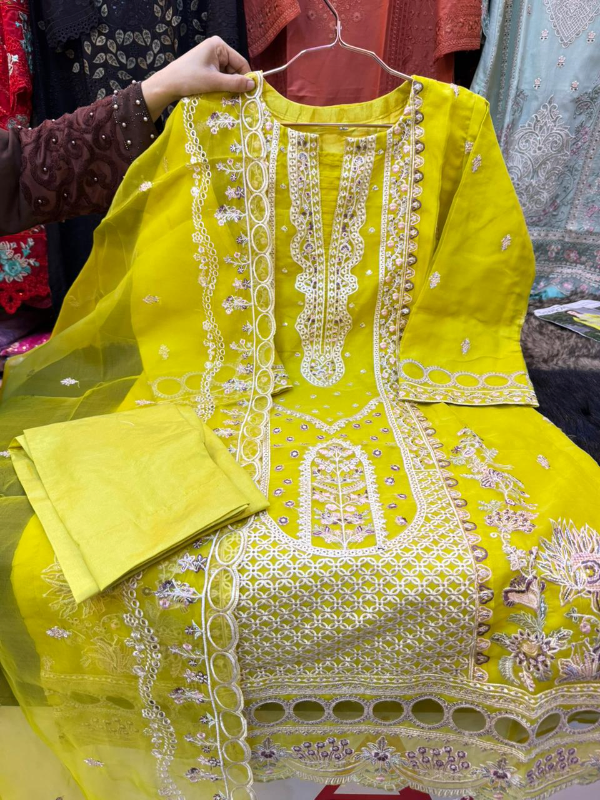 Premium Gold  Organza Party Dress