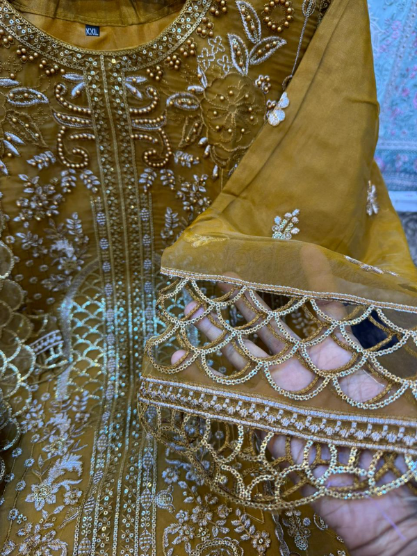 Premium Gold  Organza Party Dress