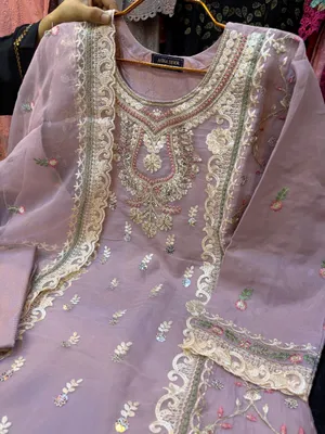 Premium Soft Organza Party Suit with Sateen Inner