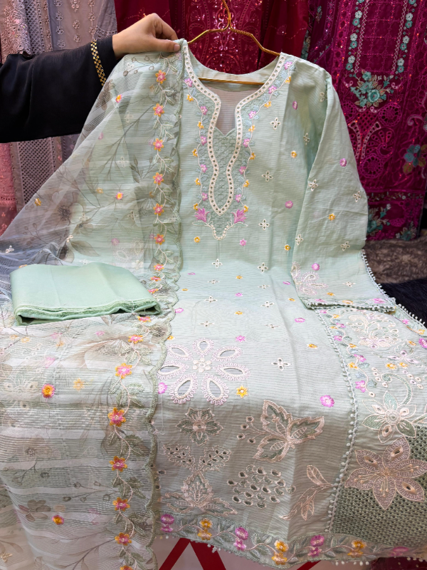 Swizz Cotton Ethnic Set with Printed Quata Dupatta