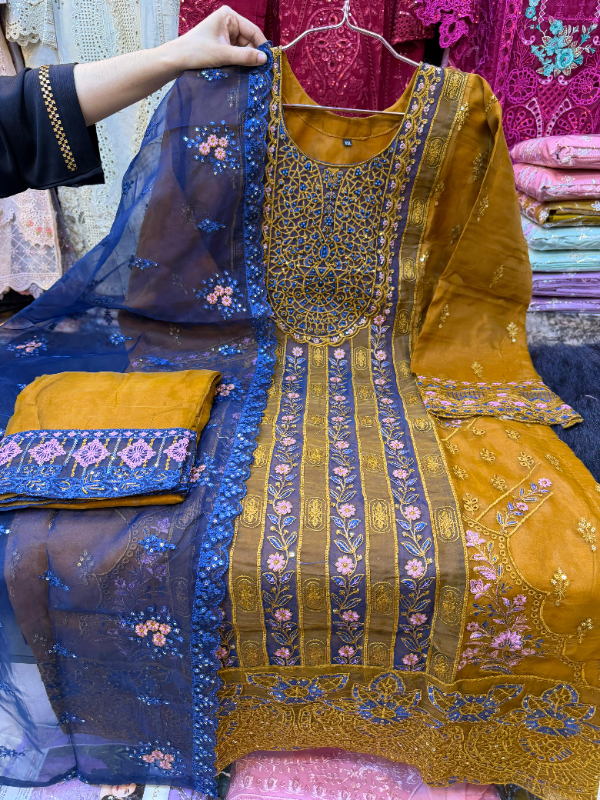 Premium Soft Quata Embroidered Party Suit