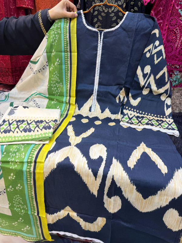 Swizz Lawn Printed Farshi Suit with Cotton Dupatta