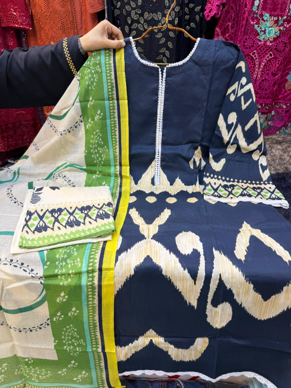 Swizz Lawn Printed Farshi Suit with Cotton Dupatta