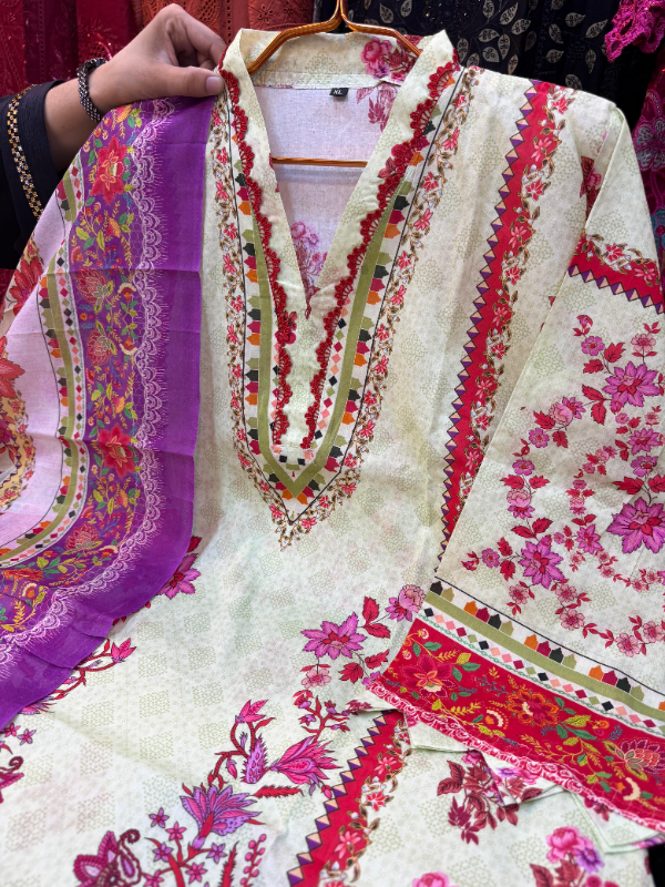 All-Over Printed Swizz Lawn Ensemble