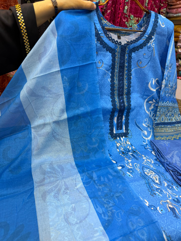 Classic Swizz Lawn Dress in Premium Print