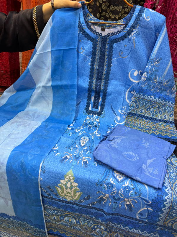 Classic Swizz Lawn Dress in Premium Print